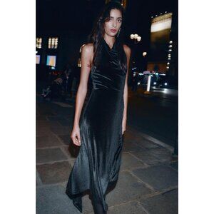 ZARA VELVET LACE MIDI DRESS